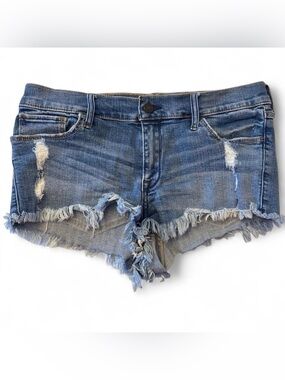 Abercrombie & Fitch Distressed Denim Cutoff Shorts - Light Blue